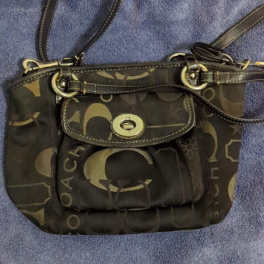 Black Coach Logo Crossbody